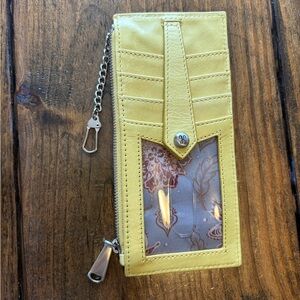 HOBO Linn Leather Card Wallet - Laguna Yellow